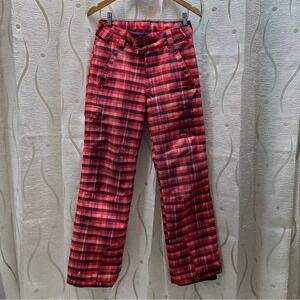 Westbeach‎ Snow Pants Womens XS Red Plaid Insulated Ski Snowboard Good A44AZ.GS